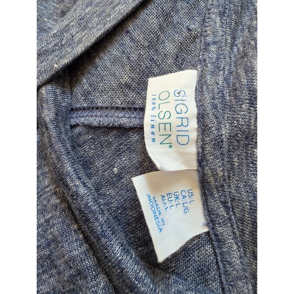 Sigrid Olsen Womens Sleeveless Knit Top  Blue Heather  Size XL  100% Linen - Picture 4 of 7